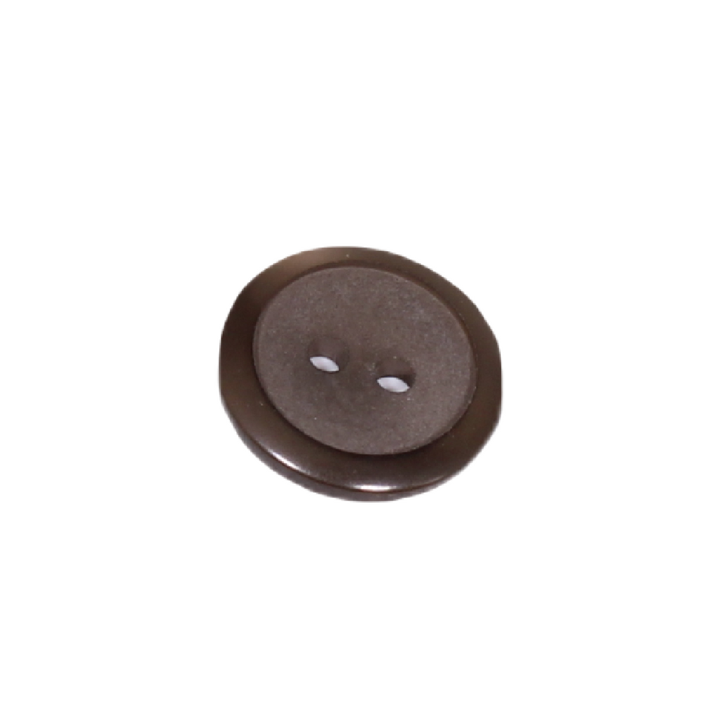 Light, brown button with 2 holes
