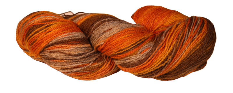 Artistic 2 ply multicolored wool yarn from Estonia c. brown with grey