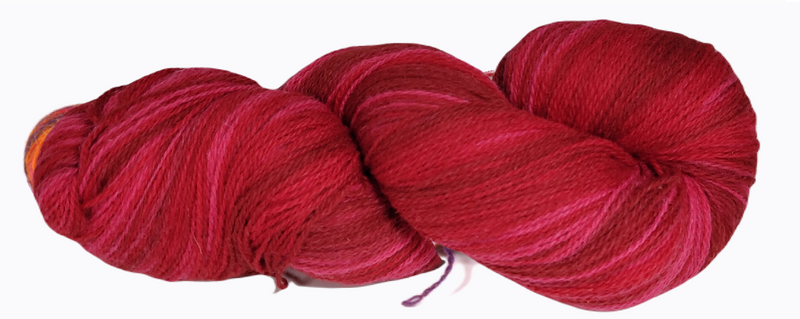 Artistic 2 ply multicolored wool yarn from Estonia c. red