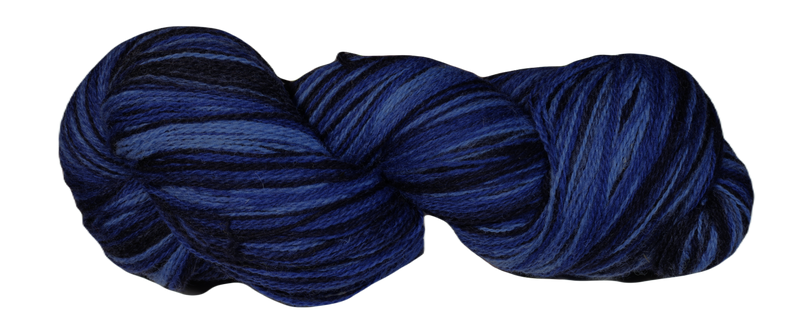 Artistic 2 ply multicolored wool yarn from Estonia c.blue  with black