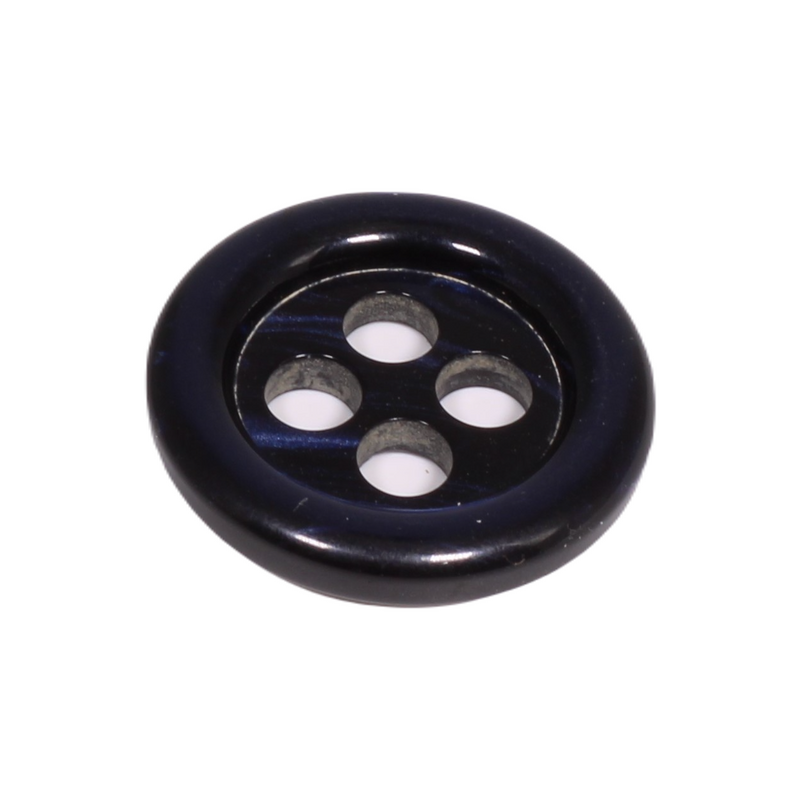 Dark blue decorative button, 4 holes