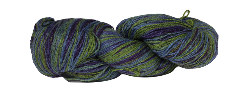 Artistic 2 ply multicolored woolyarn from Estonia c. lavendel