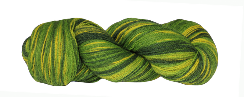 Artistic 2 ply multicolored woolyarn from Estonia c. green yellow