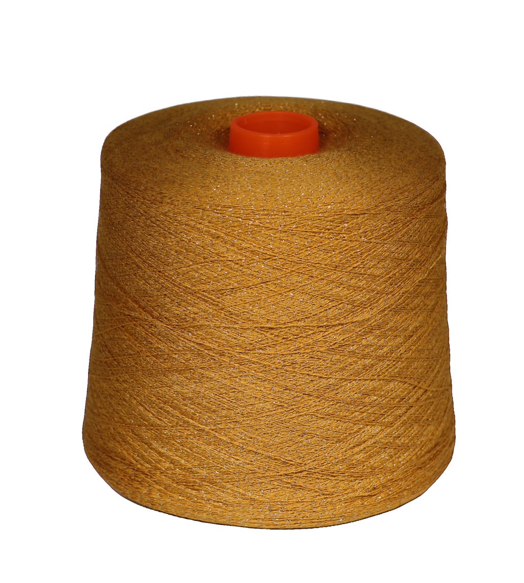 Dianalux, viscose yarn with golden thread, cone yarn
