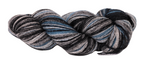 Artistic 2 ply multicolored woolyarn from Estonia c. petrol with grey