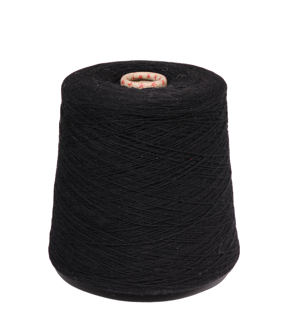 Shetland wool 1-ply,col.noir,black yarn on cone
