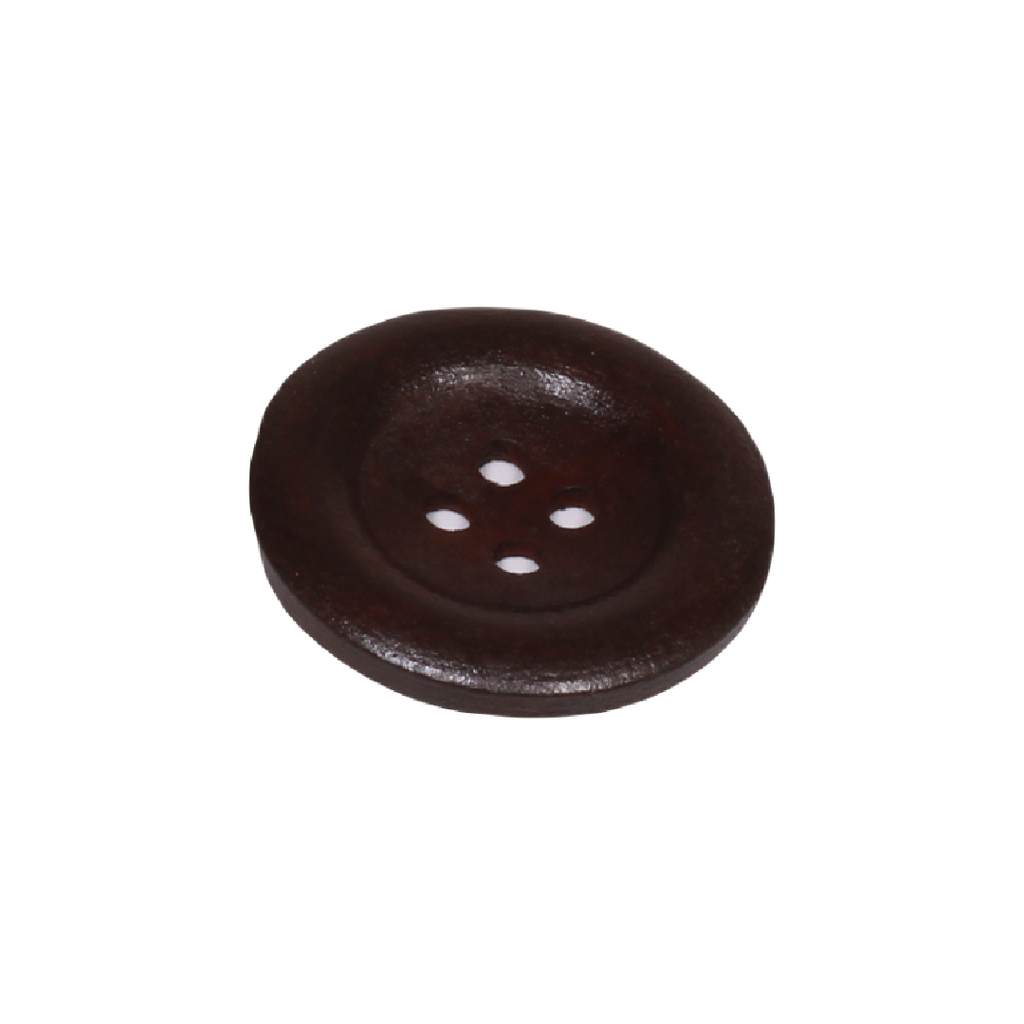 Big brown wooden button 4 holes