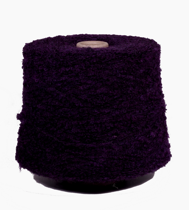 Swan boucle yarn with alpaca and merino c.2809 dark violet cone yarn