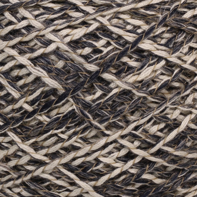 Bora Lin col.1 black /natural mouline yarn with linen and cotton