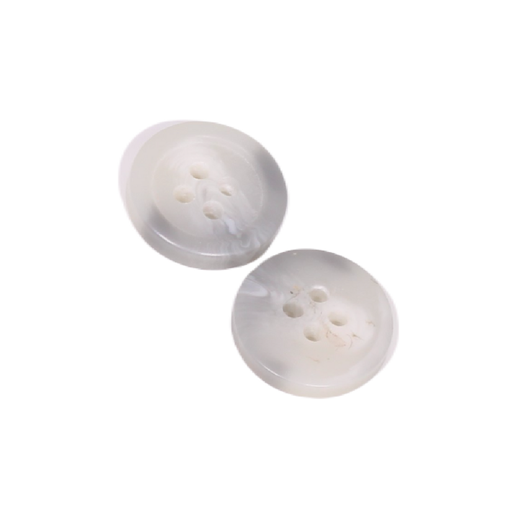 Classical, 4 hole small white/grey button