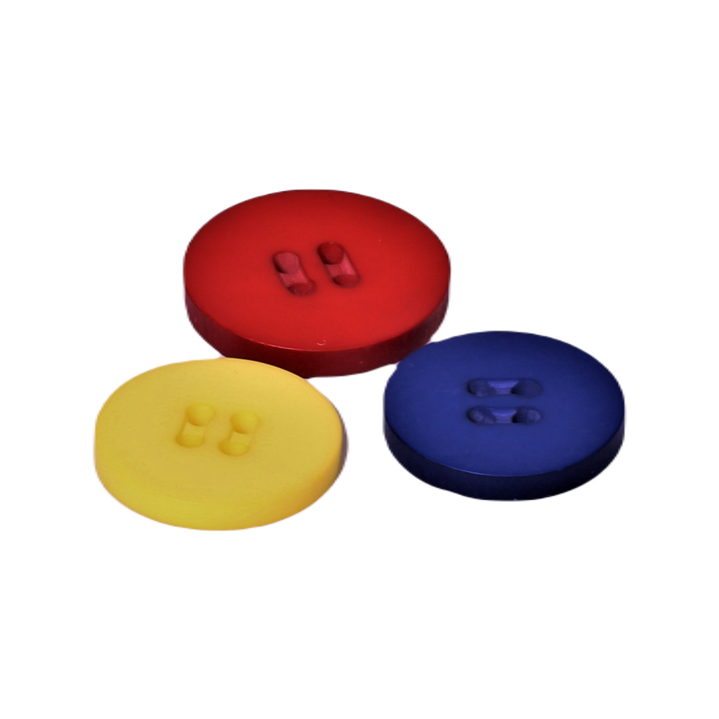 Colorful plastic buttons with 4 holes