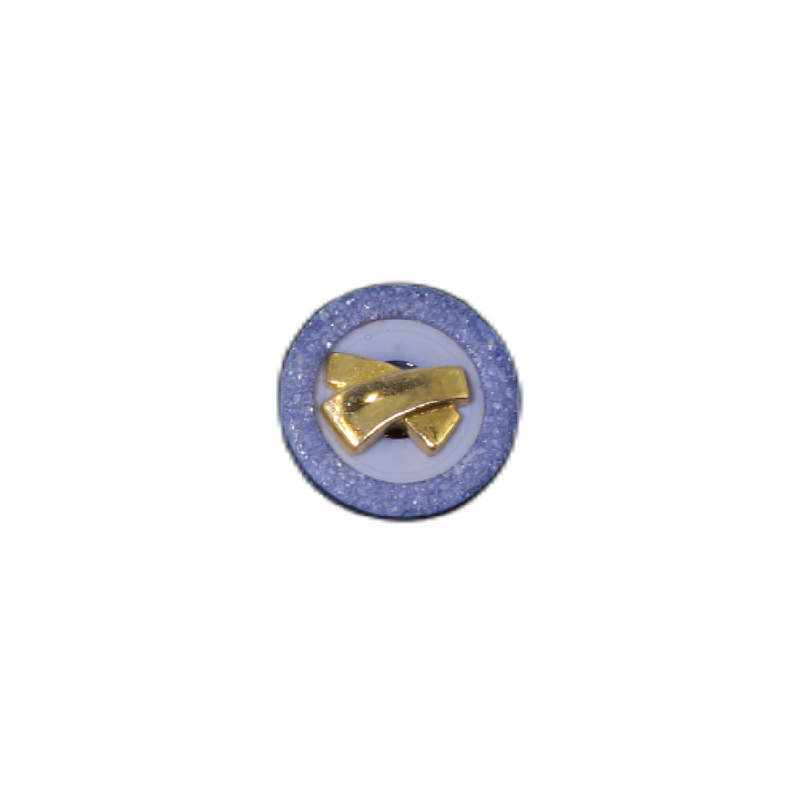 Blue gold decorative heel button