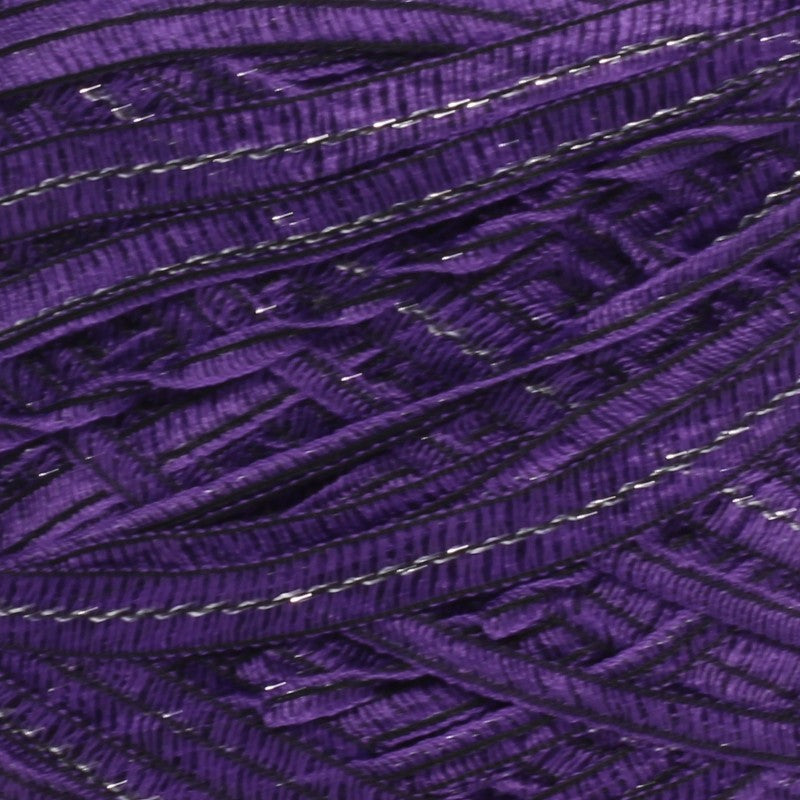 Power cotton tape yarn with polyester c.2313 violet with gold