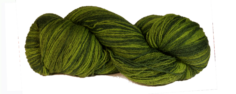 Artistic 2 ply multicolored woolyarn from Estonia c. green