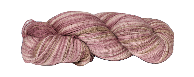 Artistic 2 ply multicolored woolyarn from Estonia c. pink-beige